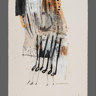 A Woman's Odyssey 1, 40x26 acrylic+charcoal on paper, 2025