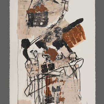 A Woman's Odyssey 6, 40x26 acrylic+charcoal on paper, 2025