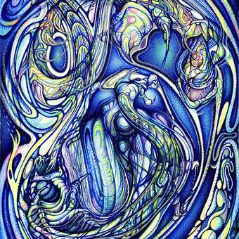 India Ink and Acrylic Paint on Museum Board