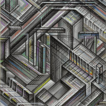 Acrylic Paint, Ink and Graphite on Paper