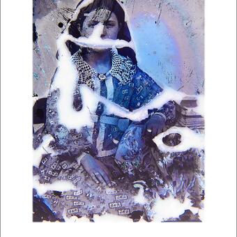 A damaged ambrotype--an 1850's glass photograph that is streaked and scratched presents a beautiful woman who seems to be disappearing.