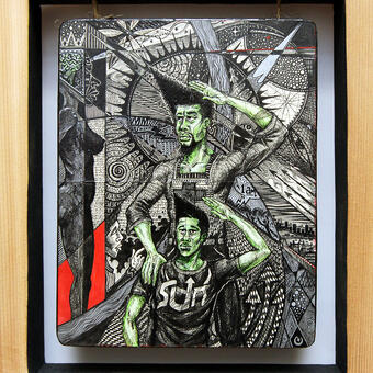 I Am, Mixed Media on Wood Panel