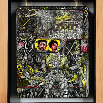 Sun Shine, Mixed Media on Wood Panel