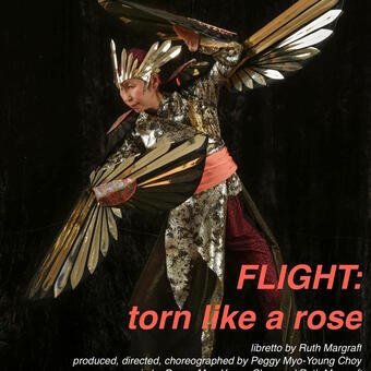 Peggy Choy as "phoenix" photo by Andy Toad FLIGHT: TORN LIKE A ROSE (NYC)