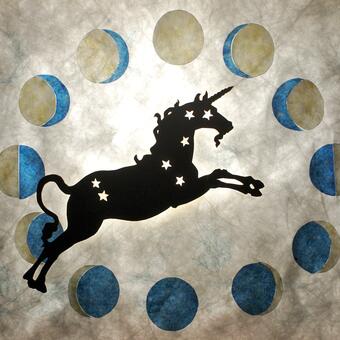 Unicorn constellation shadow puppet