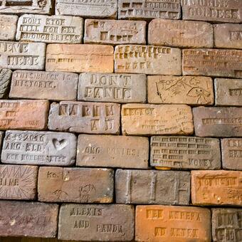 Bricks made by the Baltimore mobile Community Brick Factory