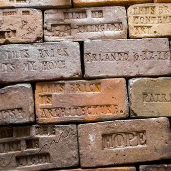 Bricks made by Baltimore Mobile Community Brick Factory