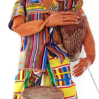 Puppet Jamahl with drum