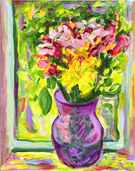 July bouquet -  still life of flowers in a vase