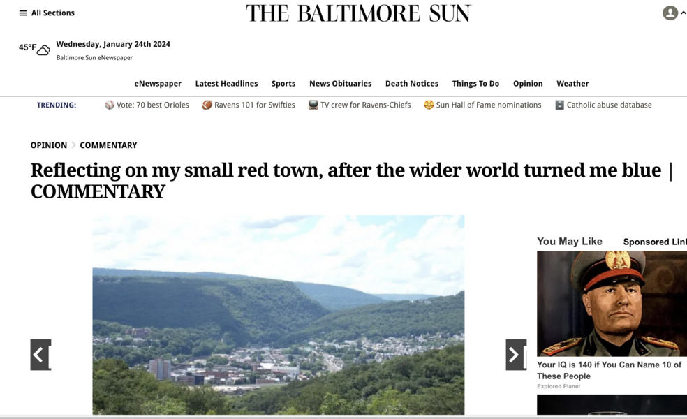 Baltimore Sun, My Small Red Town