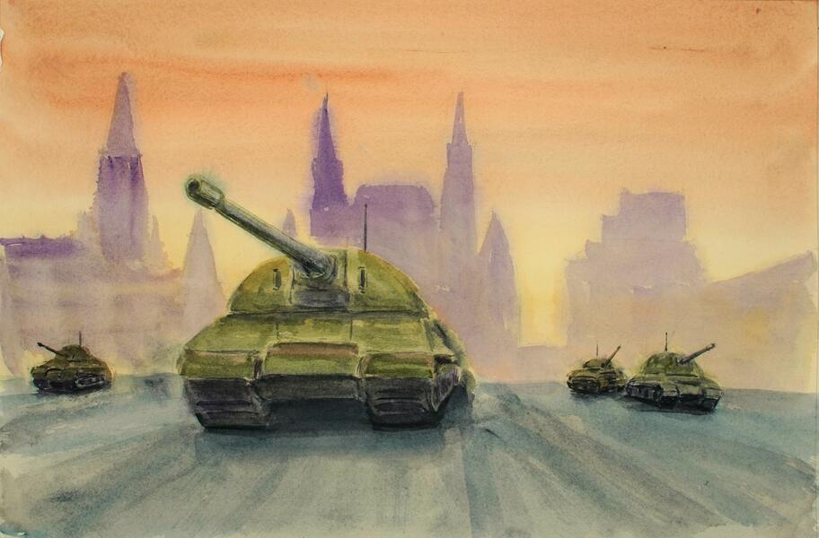 War Tanks Rolling Through the City