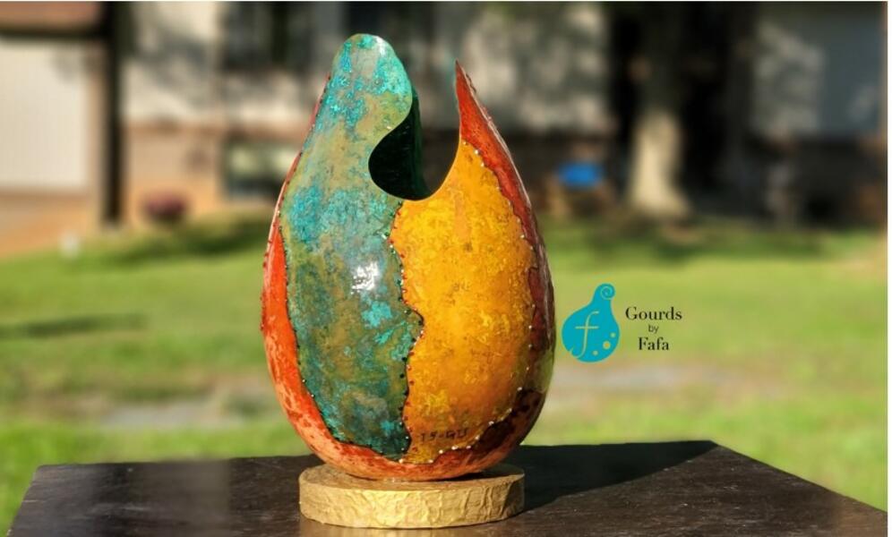 Ghana Map Gourd Vase 2023