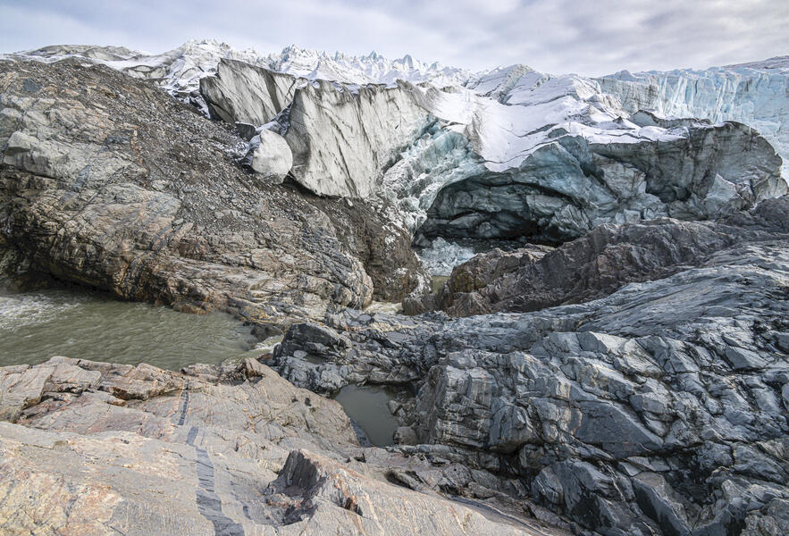Waterfall at the Russell Glacier