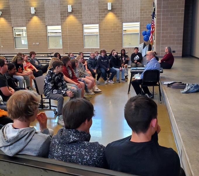 Robert met with Casper middle school students prior to coming to see the show as part of their community outreach.
