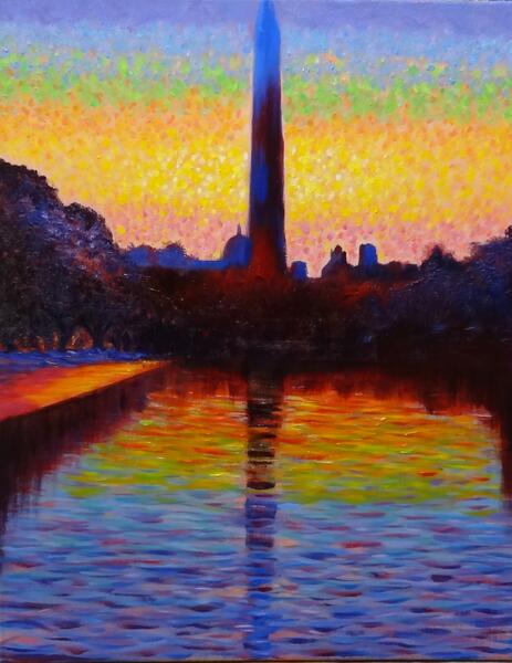 Modern Art Meets Cubism - Washington Monument at Sunrise