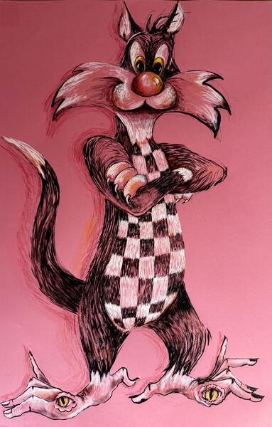 Sylvester, painted on the Motel wall.