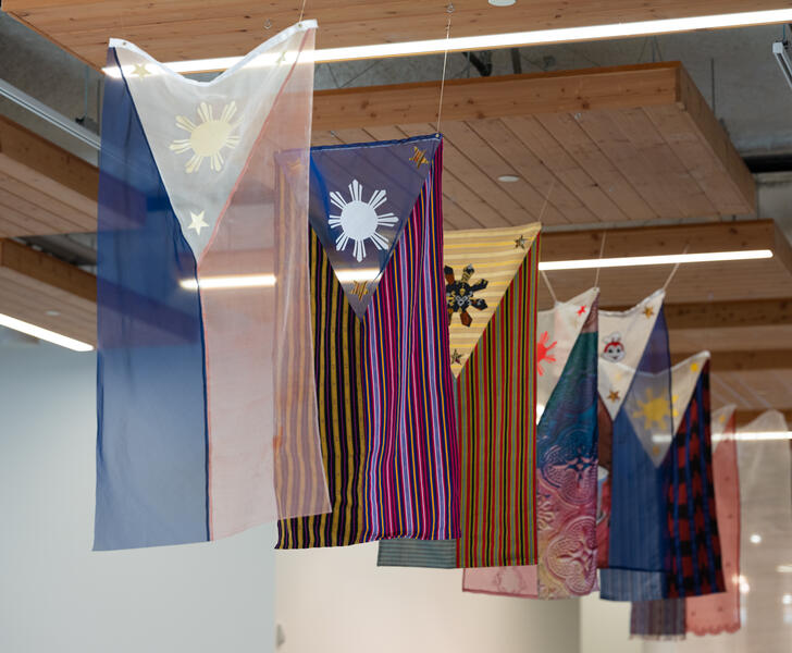 Installation view of Flag Studies (Value Studies Series)