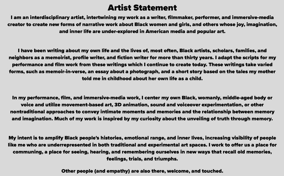 Pamela Woolford's Artist Statement