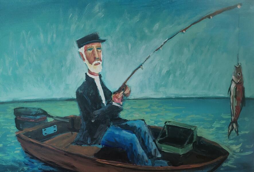 Old man fishing