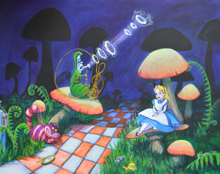 Alice and Wonderland themed painting