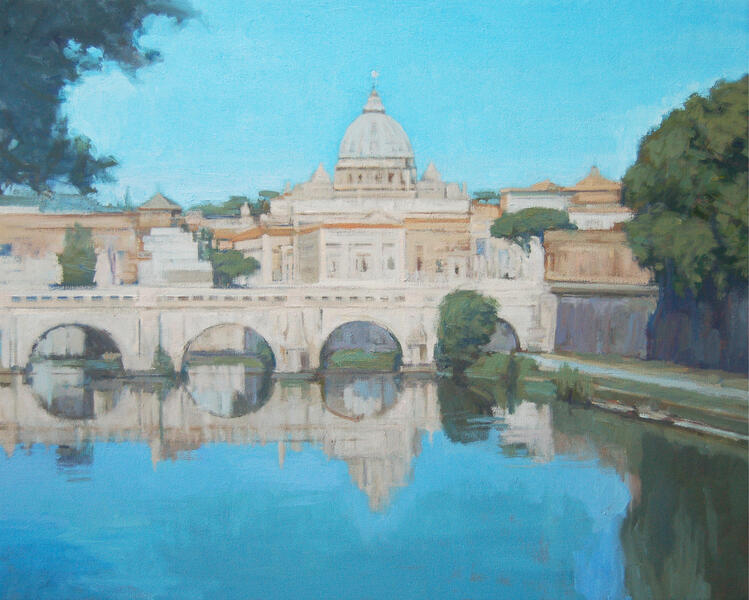 Saint Peter's Cathedral From the Tiber River