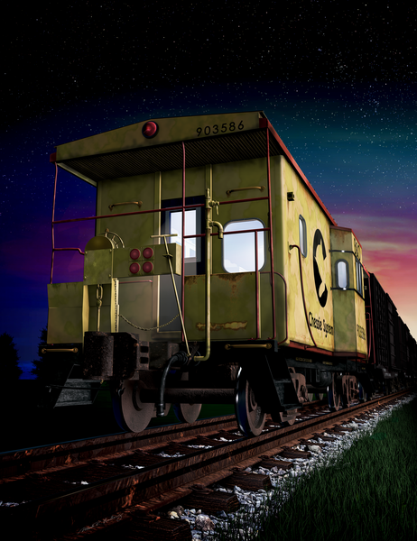 Caboose at Dawn