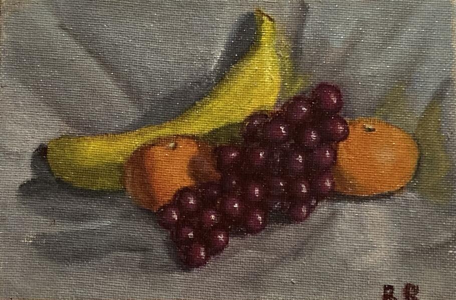 Fruits: Banana, Grapes, & Oranges