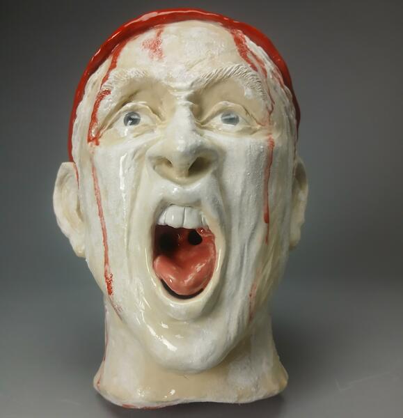 Head Study inspired by Bacon's Screaming Pope 