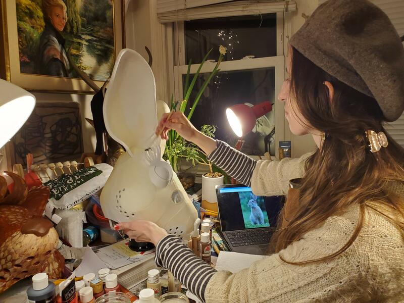 The Making of the Hare Mask | Painting | 2021