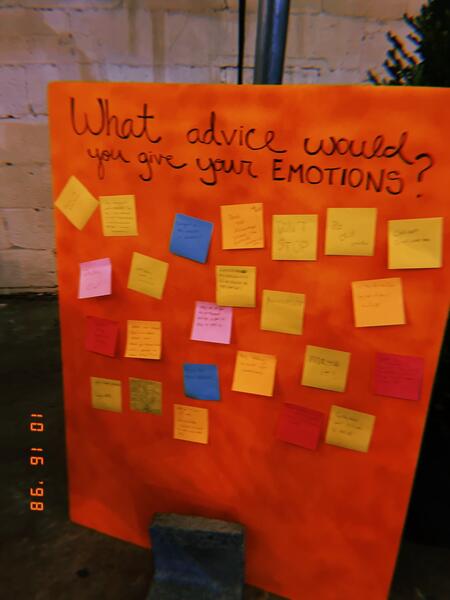 Attendees at the launch shared what advice they would give their emotions.