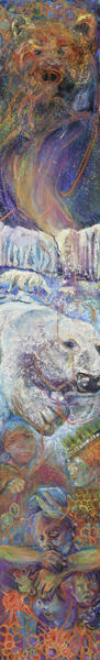 Artemis Rising, 81 x 12, oil on canvas, 2020