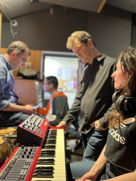 From L-R: Scott Metcalfe (Director of Recording Arts & Sciences, David Rosenthal, and Britt)