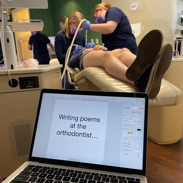 Pop-up Poetry Office at McInnes Palmer Orthodontics, Hereford, MD (April 2024)