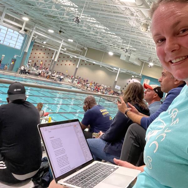 Pop-up Poetry Office at Fairland Aquatic Center in Laurel, MD (May 2024)