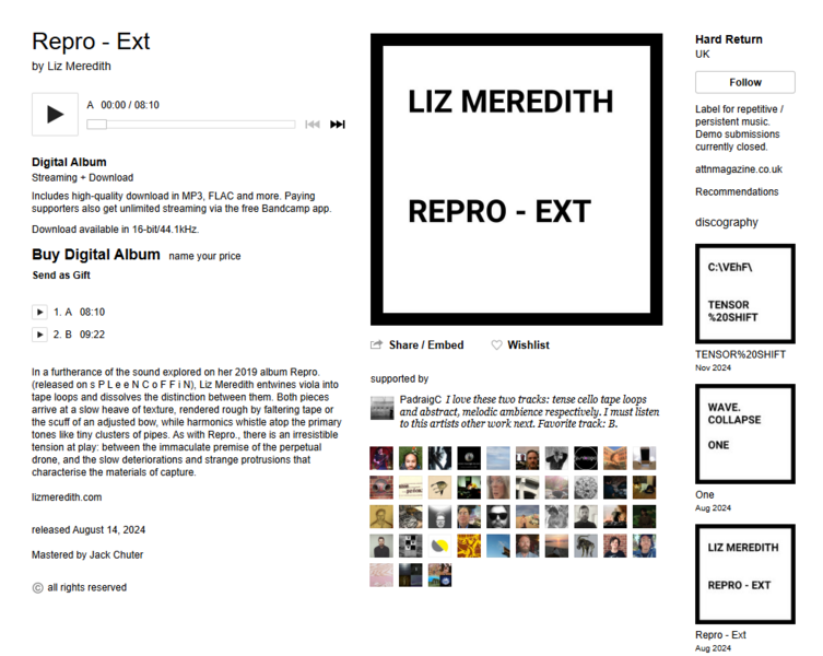 Liz Meredith - Repro - Ext (Hard Return, 2024)