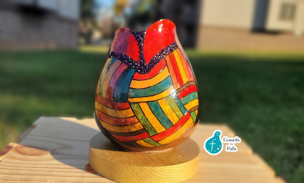 Kente Gourd Vase