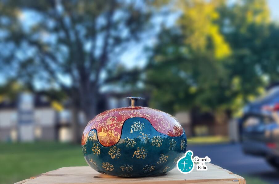 Covered Gourd Bowl-Batik