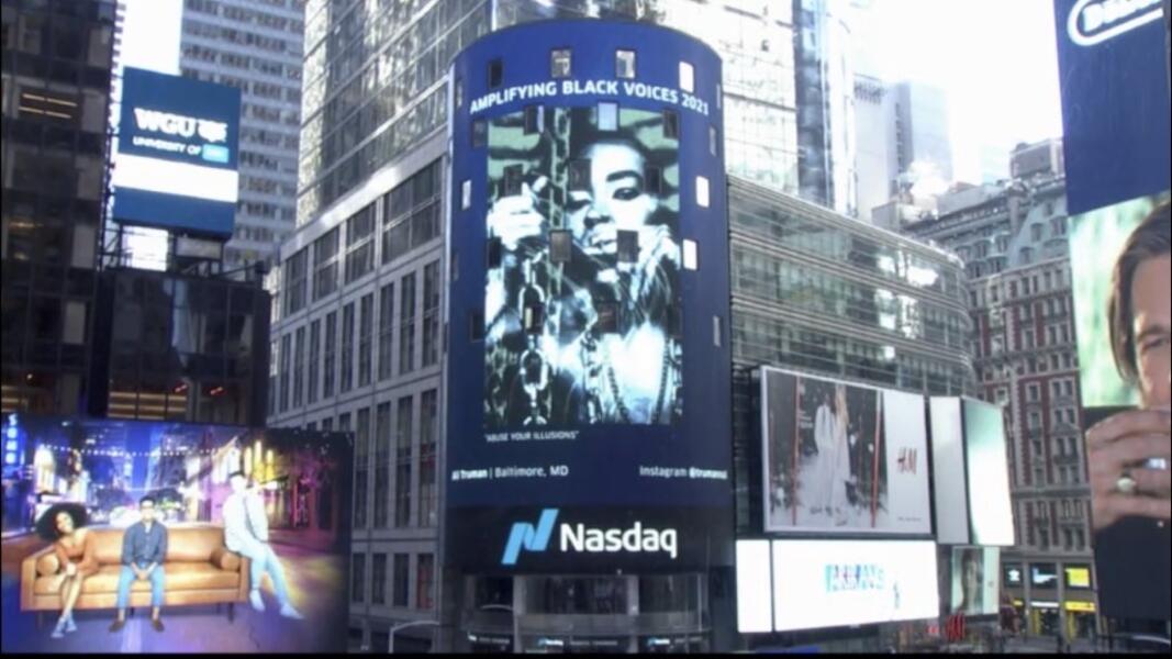 Abuse Your Illusions Photograph featured on Times Square NASDAQ Billboard 