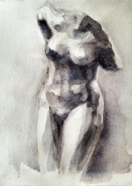 Mini study of a gestural figure sculpture (Torso by Edgar Degas)