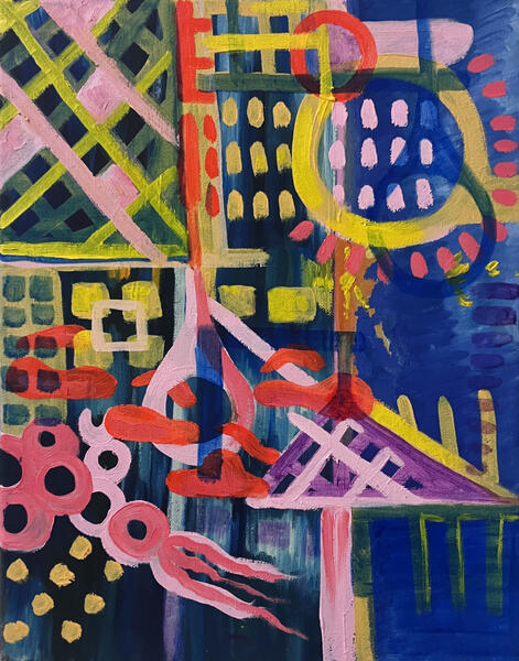 Hive Mind, oil on canvas, 11 x 14 inches, 2025