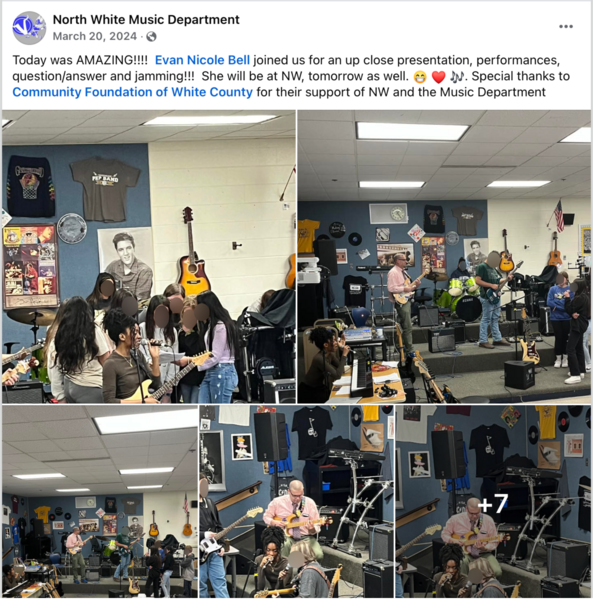 Evan Nicole Bell working with North White students