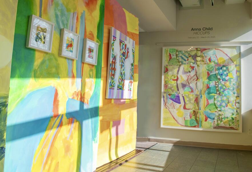 installation view, Hiccups, Park View Gallery, Glen Echo Park, MD, March 2025