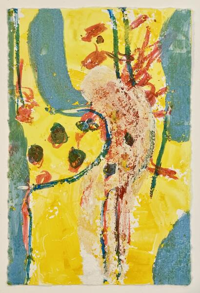 watercolor monotype on paper, 6 x 4 inches, 2025