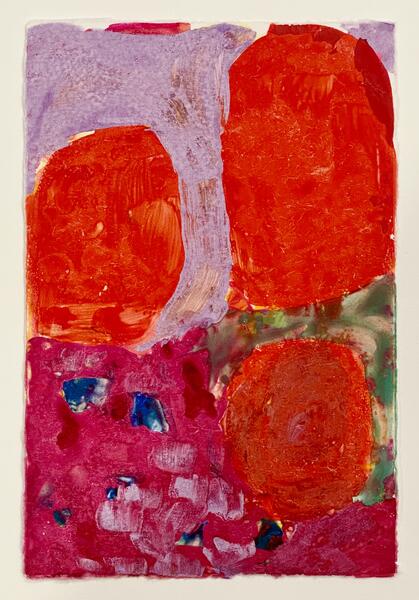 watercolor monotype on paper, 6 x 4 inches, 2025