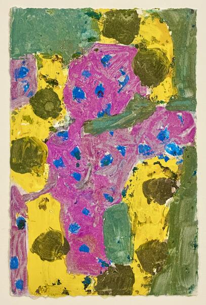 watercolor monotype on paper, 6 x 4 inches, 2025
