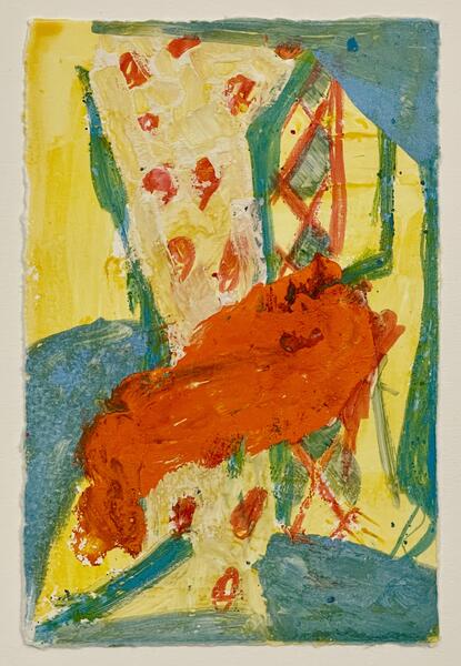 watercolor monotype on paper, 6 x 4 inches, 2025