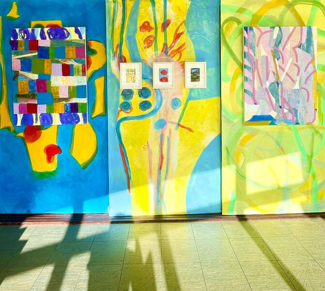 installation view, Hiccups, Park View Gallery, Glen Echo Park, Glen Echo, MD, March 2025