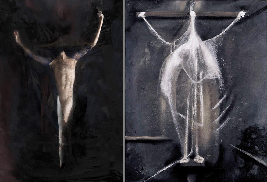 Comparison of Untitled (#06-23-17-534) with Francis Bacon Crucifixtion 1933