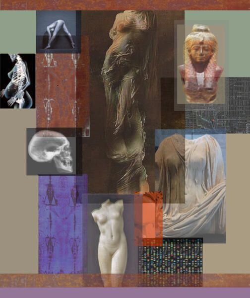 Resurrection, oil and manipulated photographic prints on canvas, 26x20