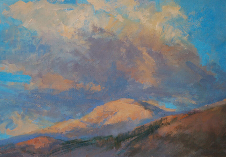 Tramonti Morning Sky, Looking Southwest, oil on paper, 13.5x19